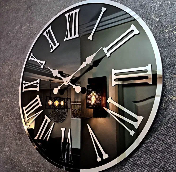 ساعت دیواری آینه ای طرح مدرن کد۲۰۰|ساعت دیواری و تزئینی|تبریز, |دیوار