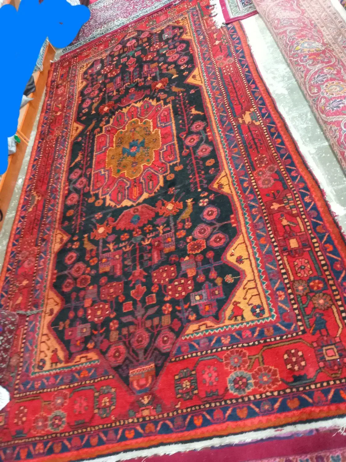 فرش قالیچه دست بافت دستباف 12 متری کناره 6 سرمه‌ای|فرش|تهران, شیوا|دیوار