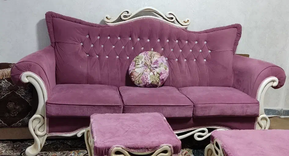 مبلمان ۷ نفره تمام چوب راش|مبلمان خانگی و میز عسلی|نسیم‌شهر, |دیوار