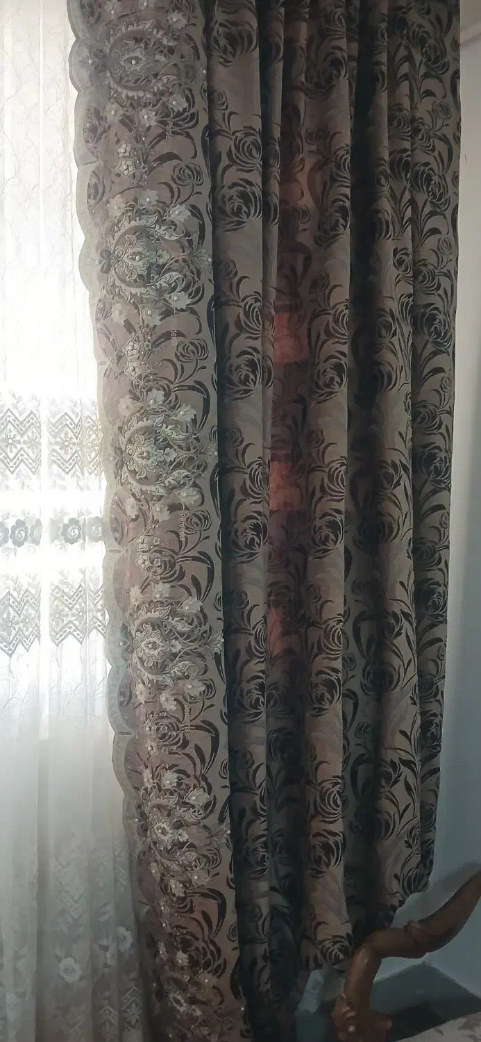 فروش پرده پذیرایی سالم باچوپ پرده وزیرپرده|پرده، رانر، رومیزی|تاکستان, |دیوار