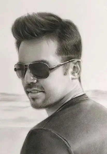 طراحی چهره سیاه قلم هدیه ای ماندگار روز زن|تابلو، نقاشی، عکس|ازنا, |دیوار