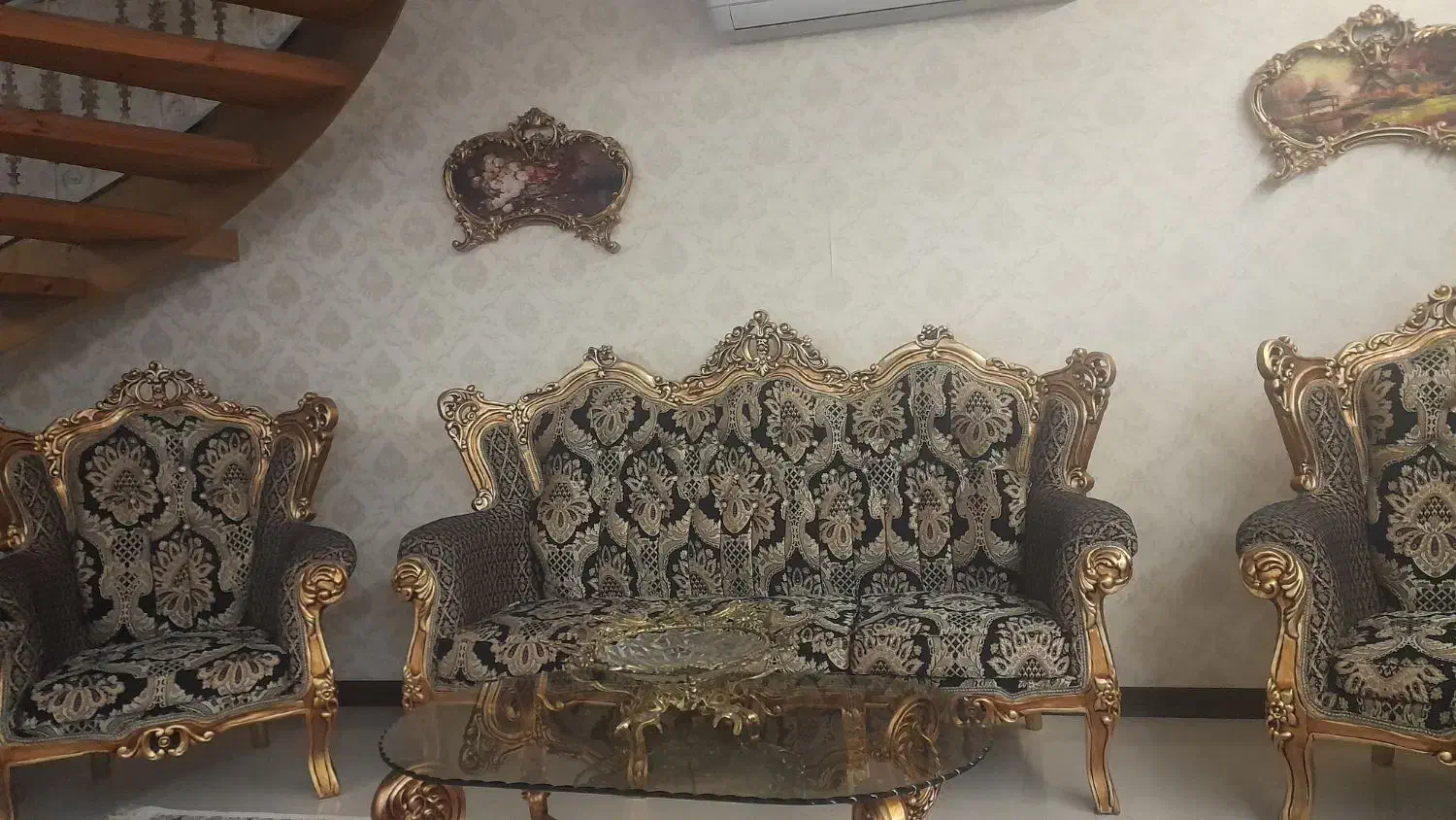 مبلمان استیل ۹ نفره|مبلمان خانگی و میز عسلی|شازند, |دیوار