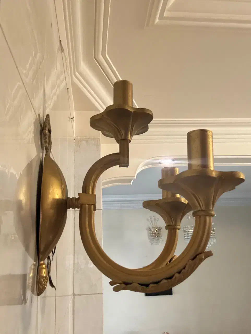 دیوارکوب برنجی سه شعله|لوستر و چراغ آویز|تهران, قنات‌کوثر|دیوار