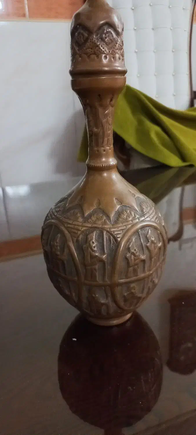 جای گلاب یاشربت مسی|کلکسیون اشیاء عتیقه|ملایر, |دیوار