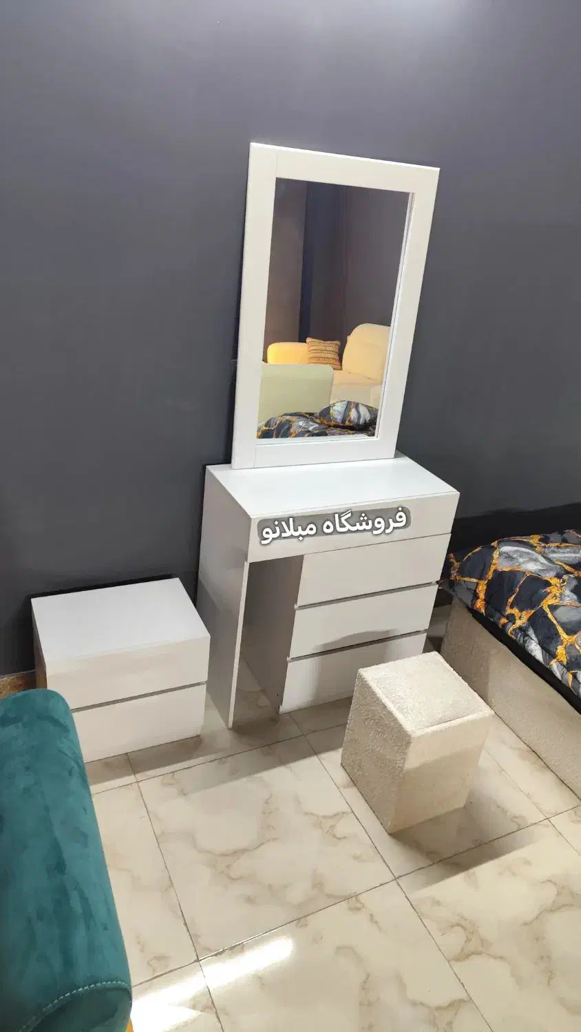 سرویس خواب دو نفره تمام پارچه تدی|تخت و سرویس خواب|آفتاب, |دیوار