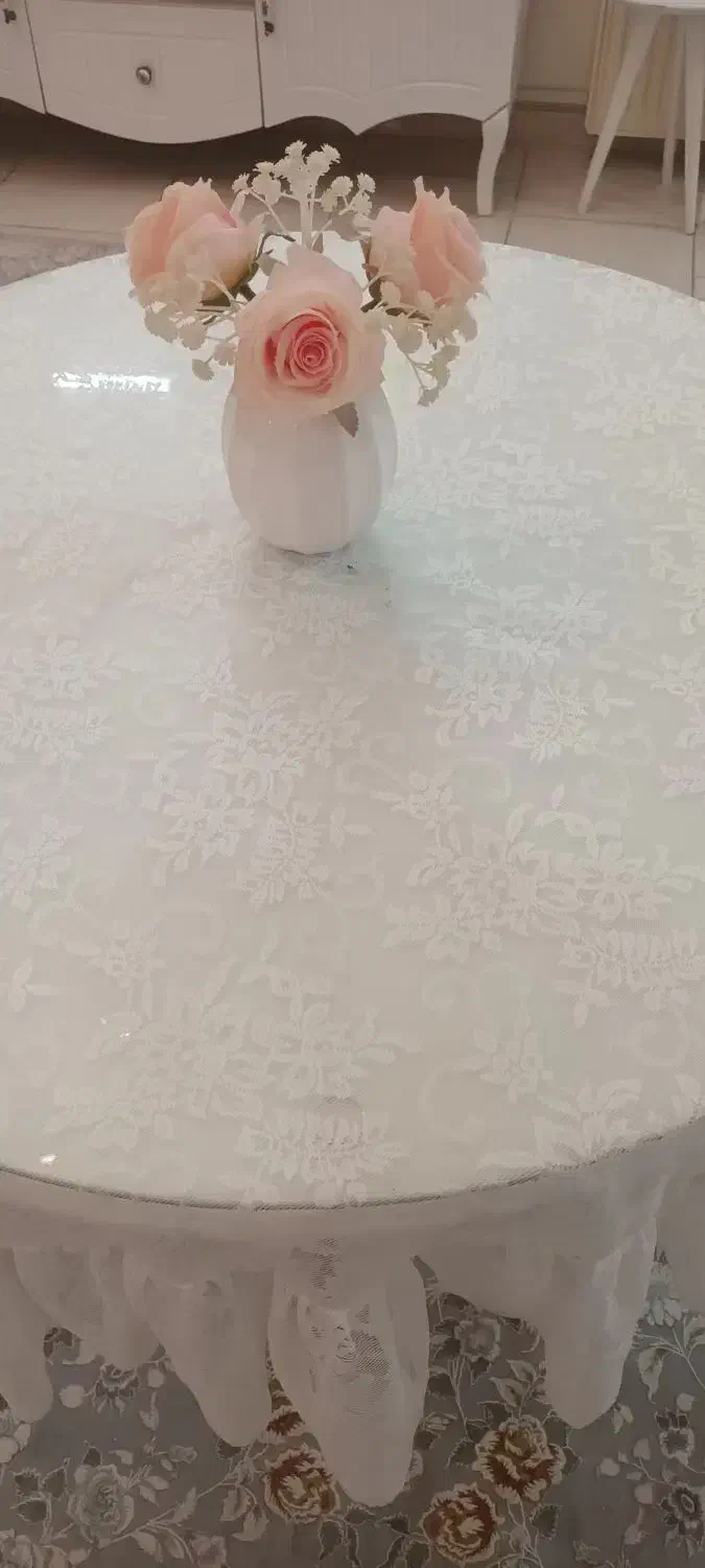 رومیزی گرد توری|پرده، رانر، رومیزی|تهران, امام زاده عبدالله|دیوار