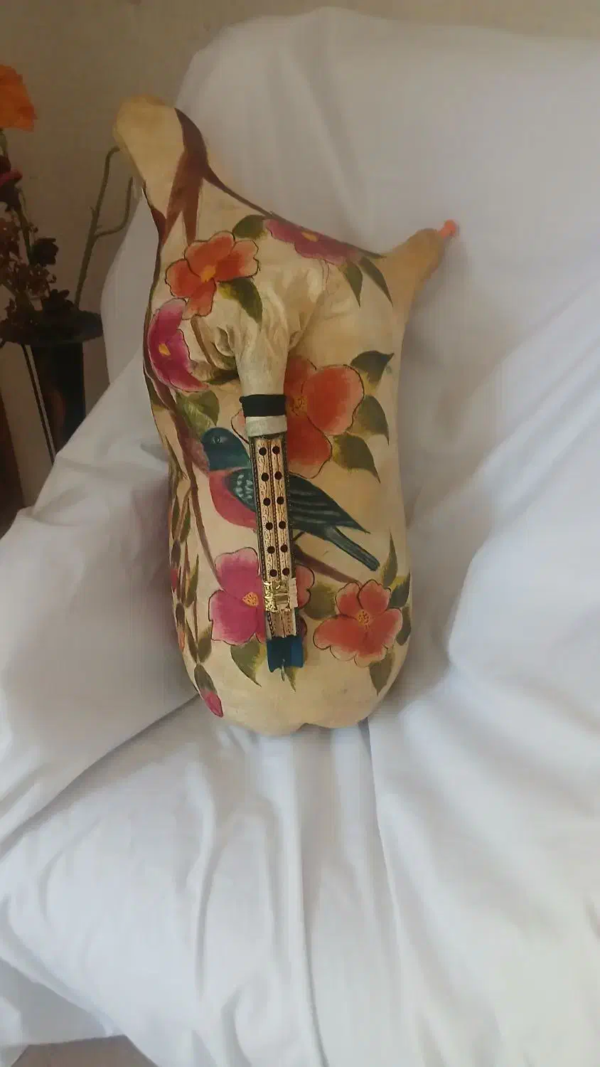 سازنده و نوازنده نی انبان.|سازهای بادی|شهرکرد, |دیوار