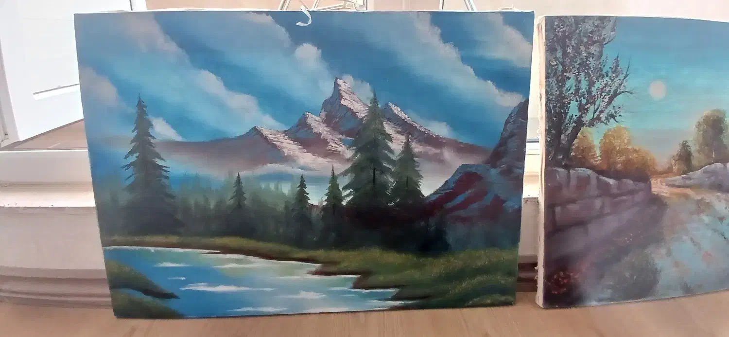 ۲ عدد نقاشی رنگ روغن|تابلو، نقاشی، عکس|تبریز, |دیوار