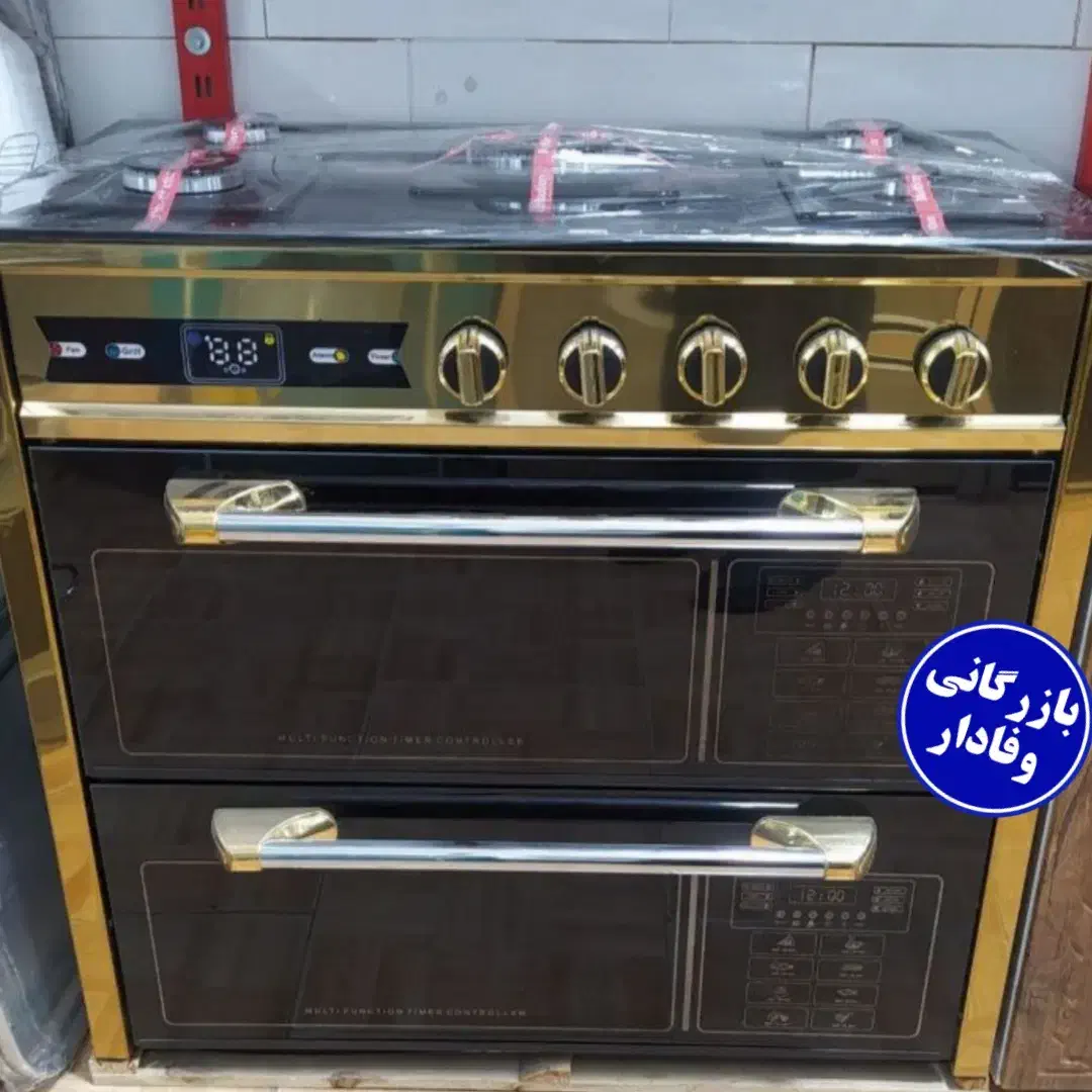 اجاق گاز طرح فر طلایی استیل ۵ شعله مدل گلدن|اجاق گاز و لوازم برقی پختوپز|مرند, |دیوار