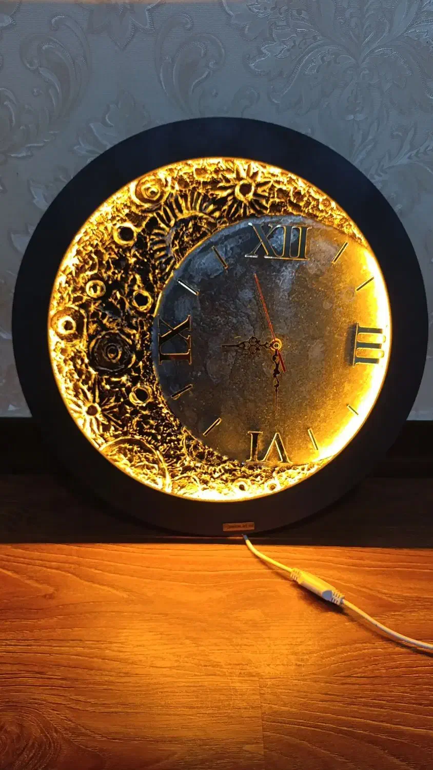 تابلو ماه ۳ کاره|ساعت دیواری و تزئینی|ازنا, |دیوار