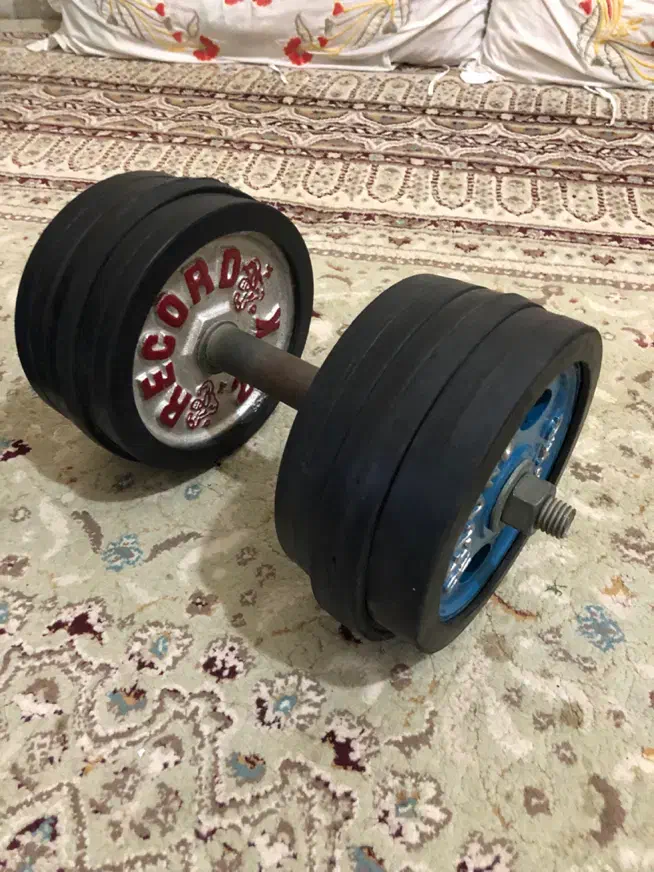 دمبل و هالتر با شصت و دو ونیم کیلوگرم وزنه|تجهیزات ورزشی|عسلویه, |دیوار