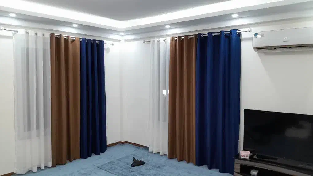 دو دست پرده کتان به فروش میرسد|پرده، رانر، رومیزی|چمران, |دیوار