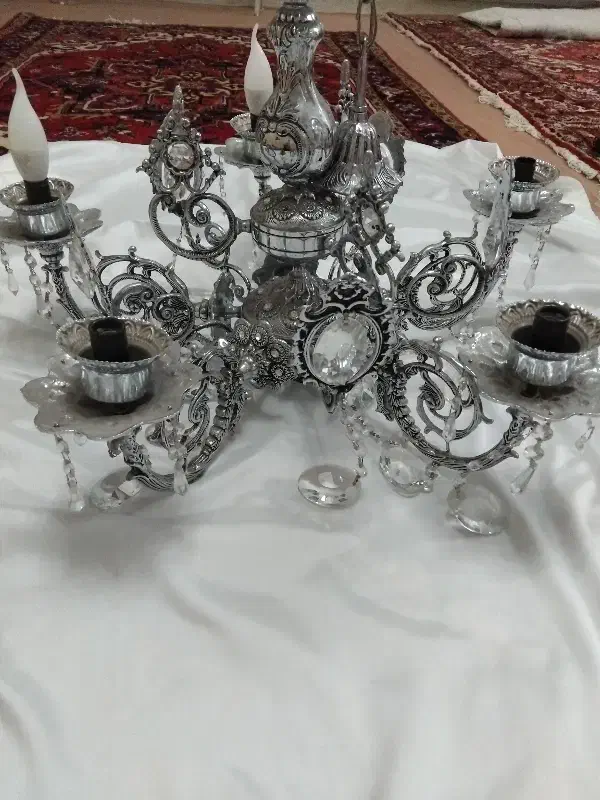 لوستر ۵شعله برنز|لوستر و چراغ آویز|تبریز, |دیوار