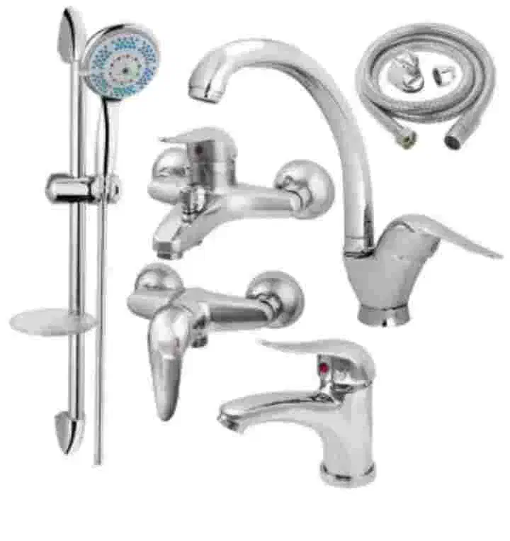 پخش ست شیرآلات کامل با دوش و شیلنگ کاملا پلمپ|لوازم سرویس بهداشتی|آمل, |دیوار