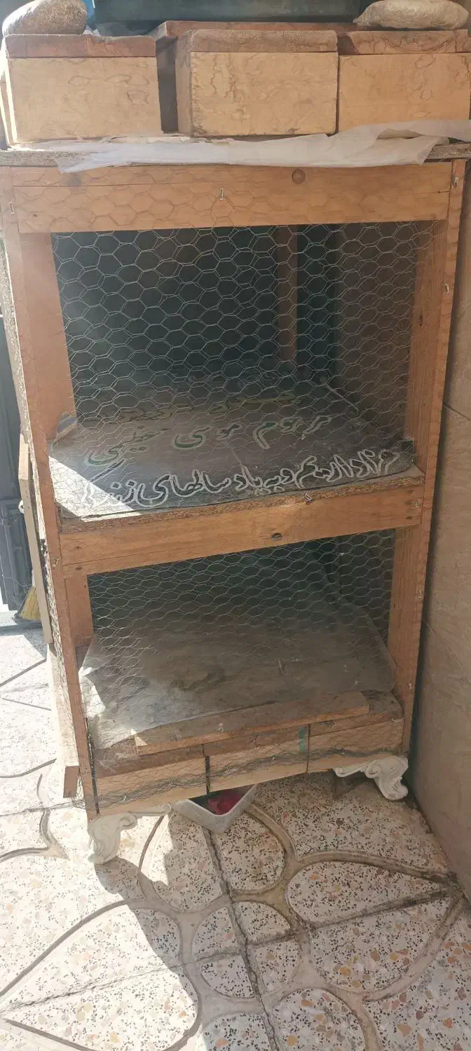 جای مرغ دو طبقه همراه سه عدد مرغ|حیوانات مزرعه|اسلام‌شهر, شهرک مهدیه|دیوار