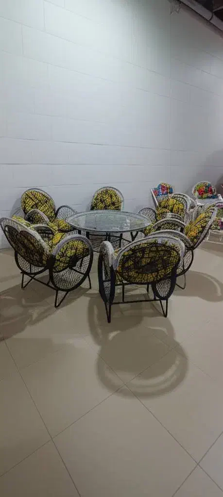 مبلمان باغی فرفوژه فلزی 6 نفره|صندلی و نیمکت|دزفول, |دیوار