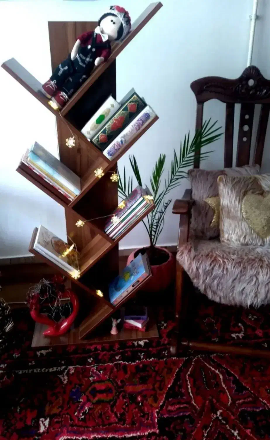 کتابخانه درختی کم جا|کتابخانه، شلف، قفسه‌های دیواری|تبریز, |دیوار