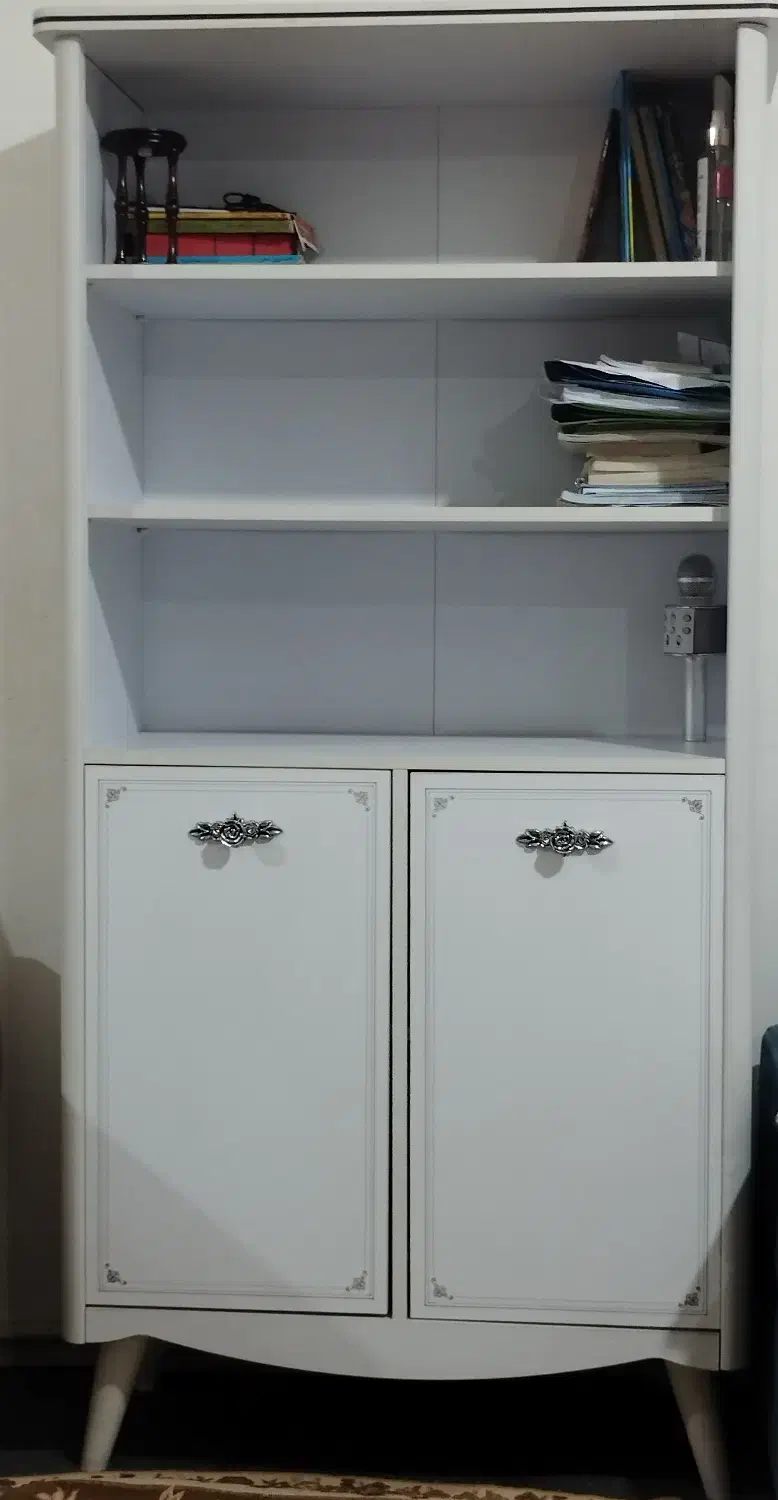 کتابخانه سفید نو یه ماهه خریداری شده|کتابخانه، شلف، قفسه‌های دیواری|اردبیل, |دیوار