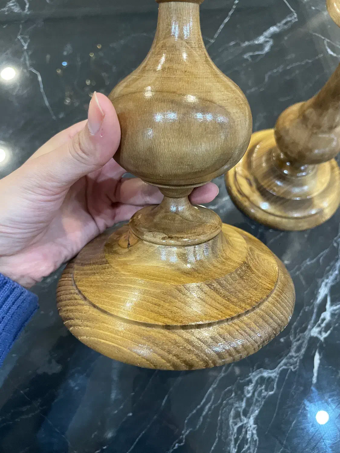 شمع‌دان چوبی دست‌ساز لوکس|صنایع دستی و سایر لوازم تزئینی|مشهد, آزادشهر|دیوار