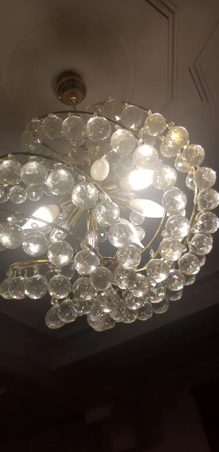 لوستر شیشه ایی ۸ شعله|لوستر و چراغ آویز|تهران, سردارجنگل|دیوار