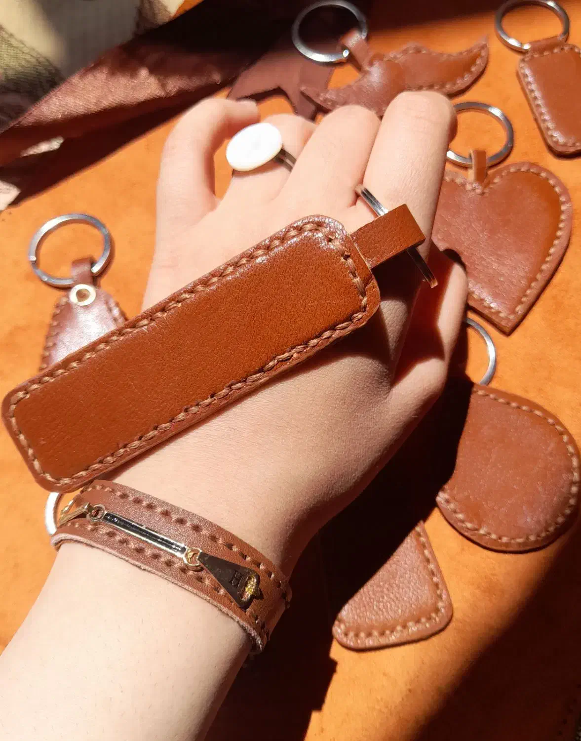 جا کلیدی چرم طبیعی|کیف، کفش، کمربند|اردبیل, |دیوار