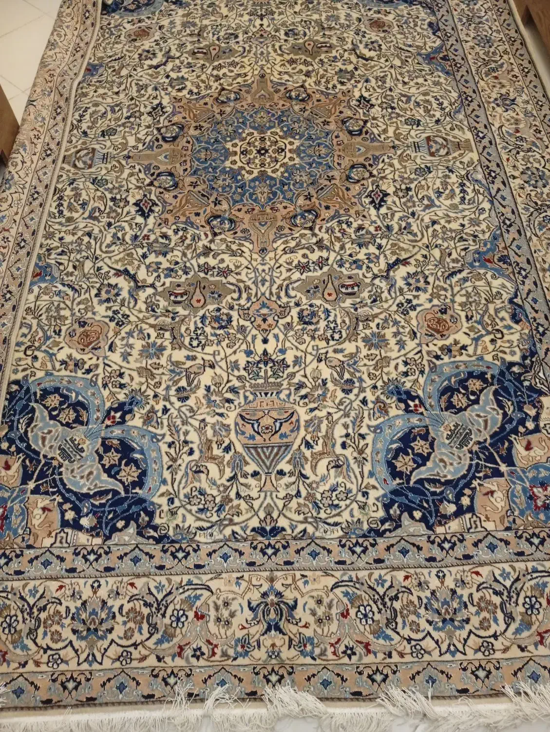 فرش نایین اصفهان 9 متری نقشه زیر خاکی گل ابریشم|فرش|پردیس, فاز ۴|دیوار