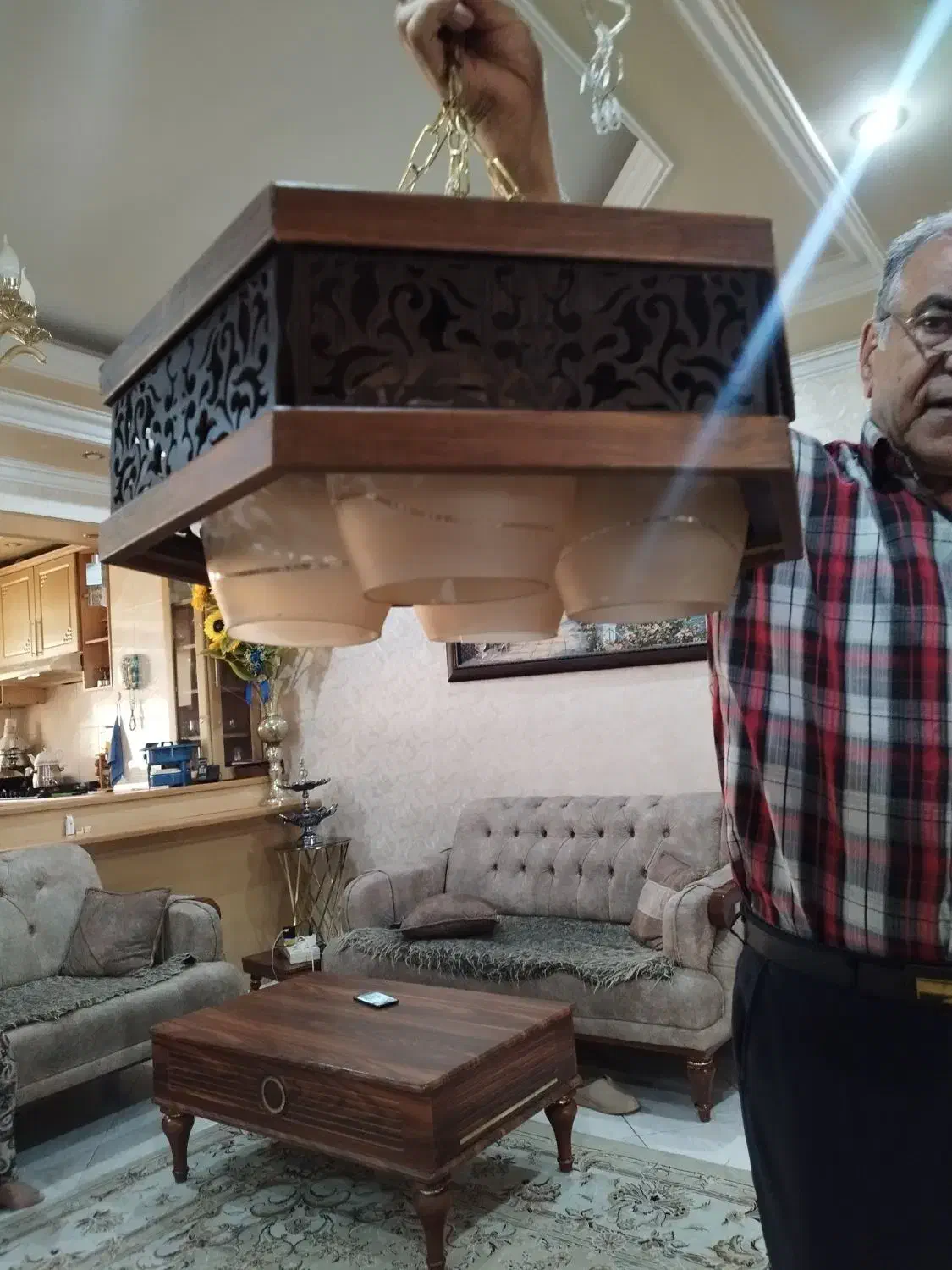 لوستر چوبی|لوستر و چراغ آویز|تهران, مهرآباد جنوبی|دیوار