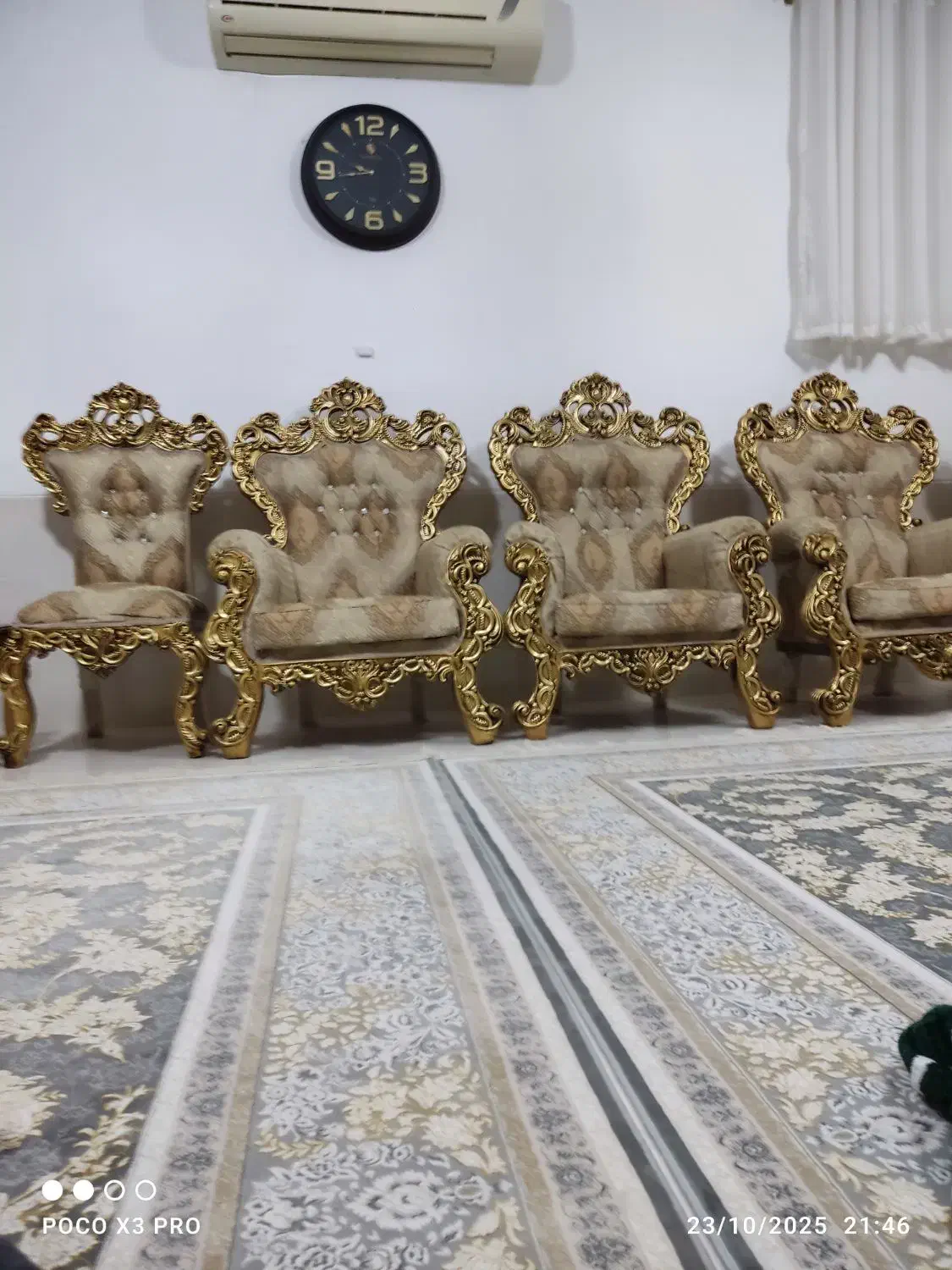 فروش مبل سلطنتی 9نفره|مبلمان خانگی و میز عسلی|شیراز, اکبر آباد|دیوار