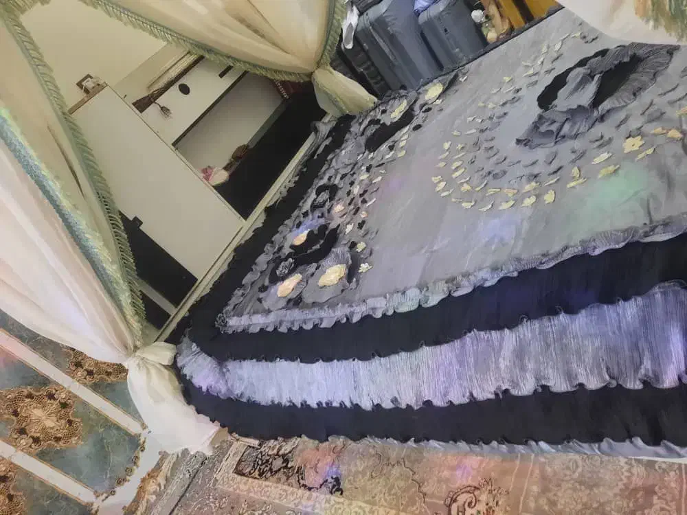 تخت دو نفره شیک همره با کمد اریشی|تشک تختخواب|خاش, |دیوار