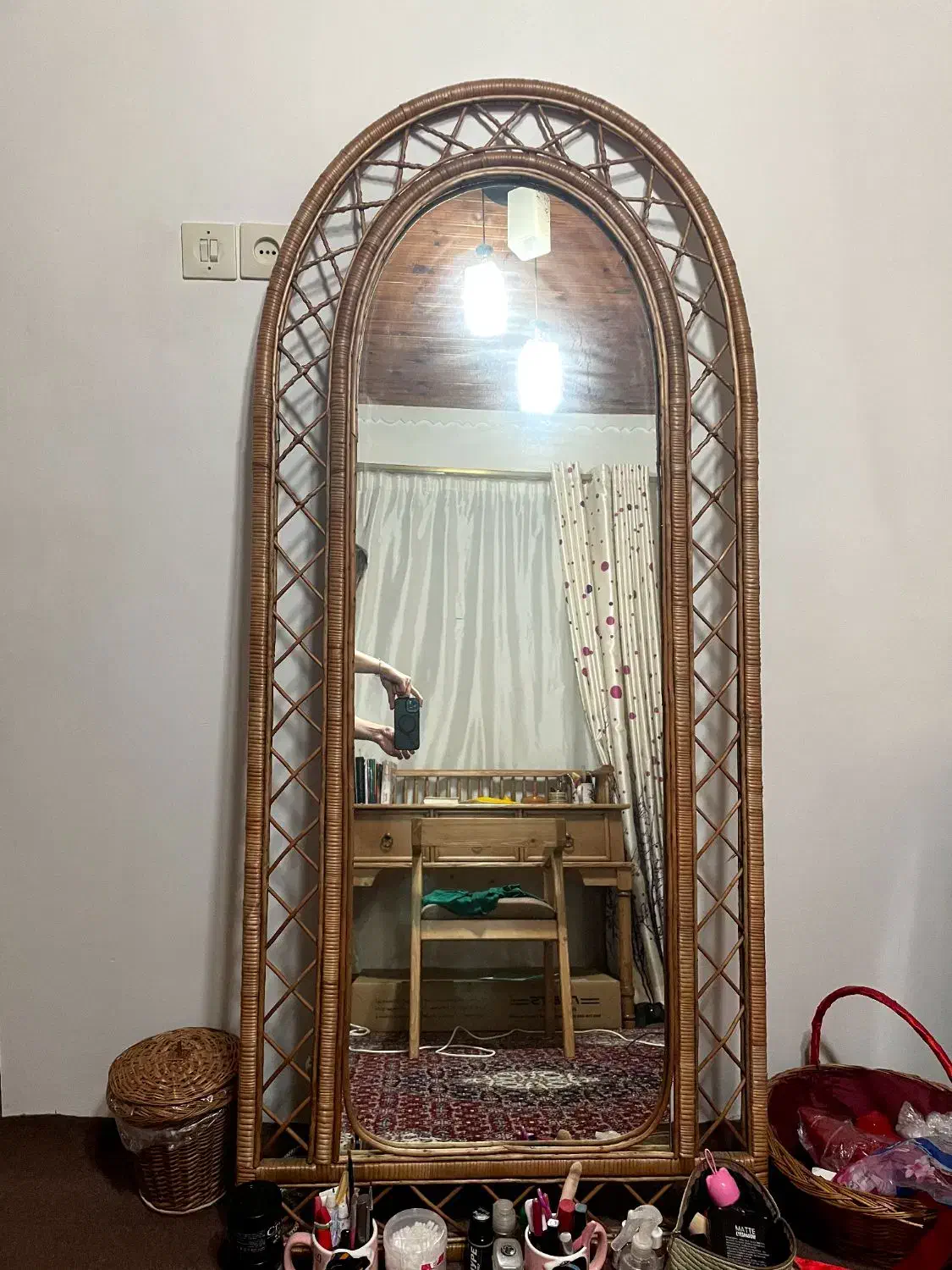 آینه حصیری در حد نو|آینه|تالش, هشتپر|دیوار