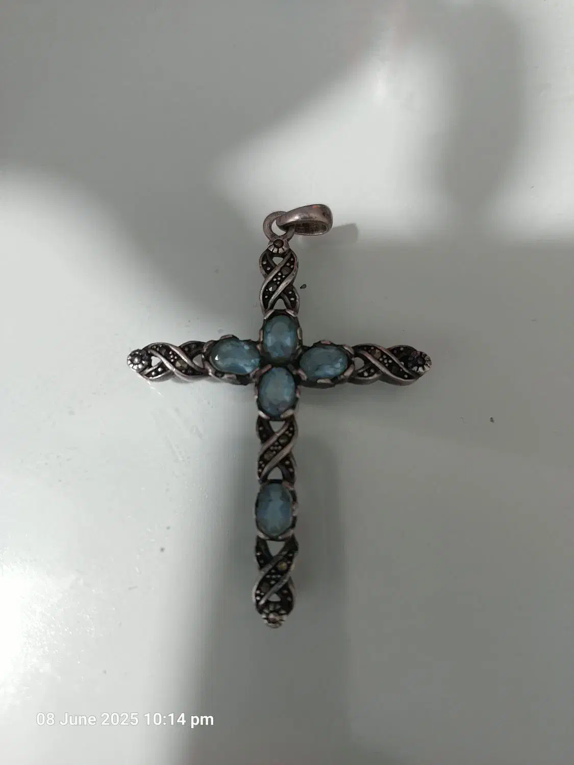 صلیب نقره با سنگ توپاز|جواهرات|تبریز, |دیوار