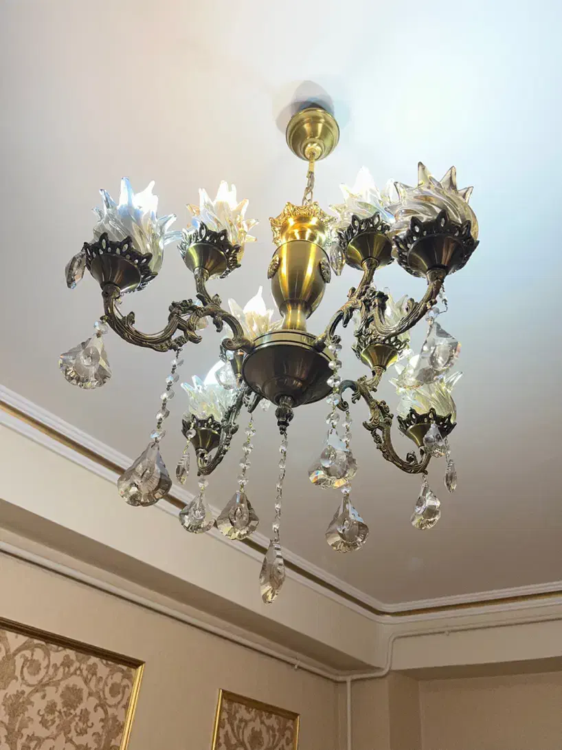 ۲ عدد لوستر تمام برنز|لوستر و چراغ آویز|تبریز, |دیوار