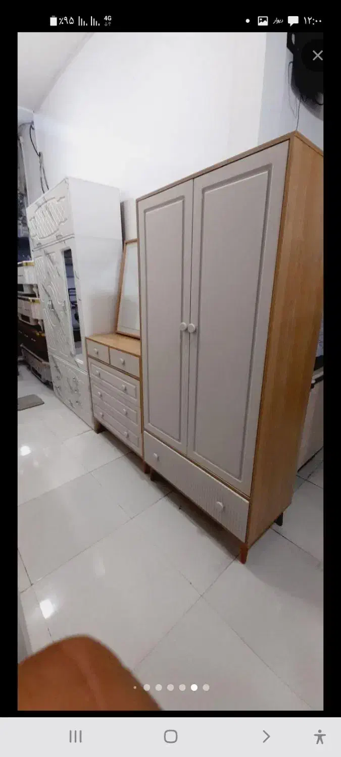 کمد رنگ بلوط 2درب|جاکفشی، کمد، دراور|الوند, |دیوار