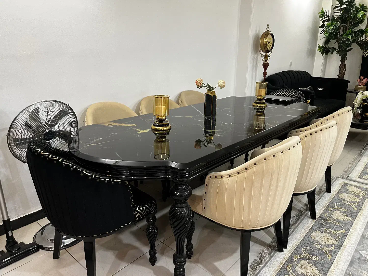 میز ناهار خوری ۸ نفره مدل کریستال و آینه کنسول|میز و صندلی غذاخوری|آمل, |دیوار