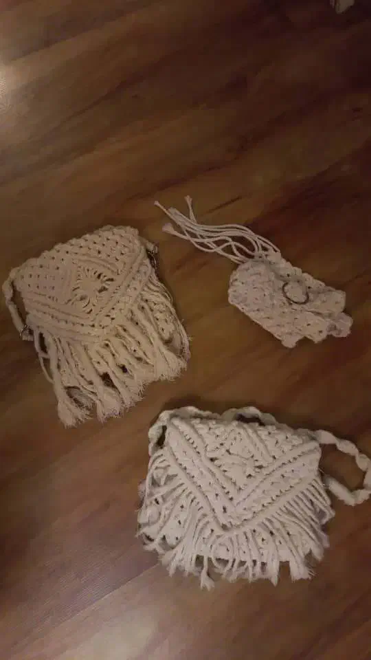 کیف رافیا*مکرومه*|کیف، کفش، کمربند|رشت, معلم|دیوار