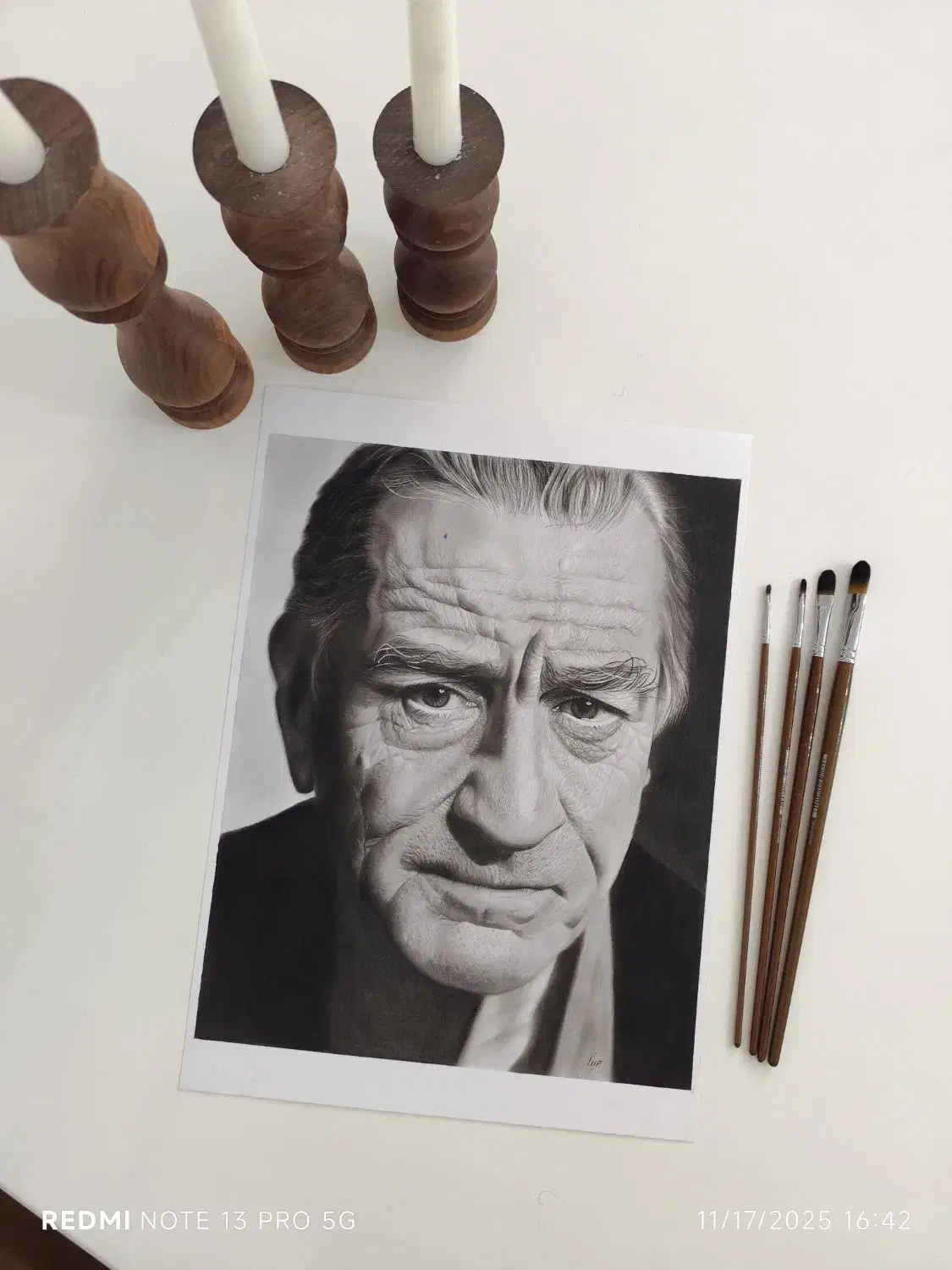 تابلوی سیاه قلم هایپررئال رابرت دنیرو|تابلو، نقاشی، عکس|تهران, فرحزاد|دیوار