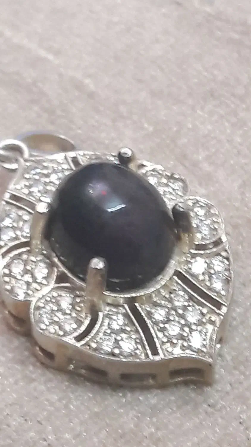 آویز نقره زنانه خارجی زیبا آبکاری بیست نگین اوپال|جواهرات|تهران, پرستار|دیوار