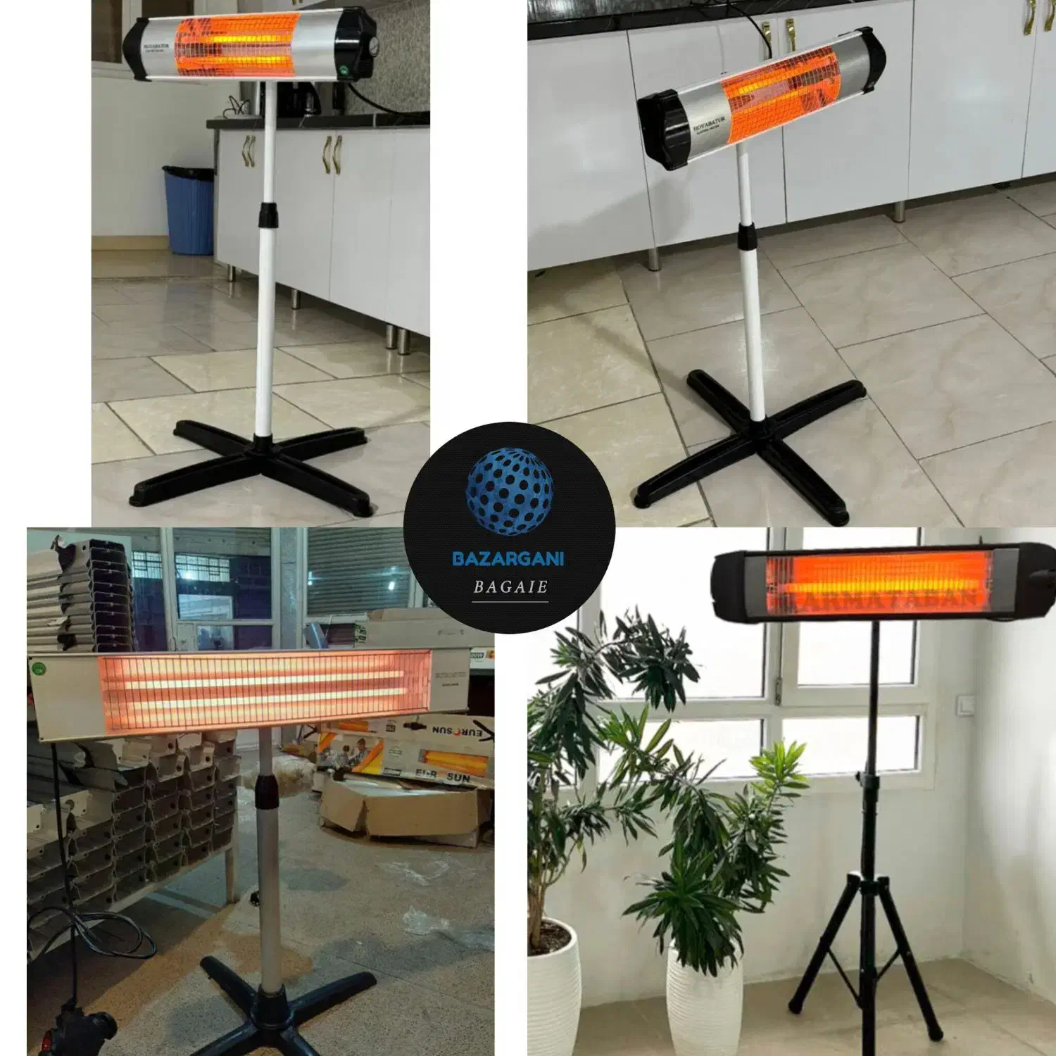 بخاری برقی همراه پایه ایستاده فن دار|بخاری، هیتر، شومینه|تبریز, |دیوار