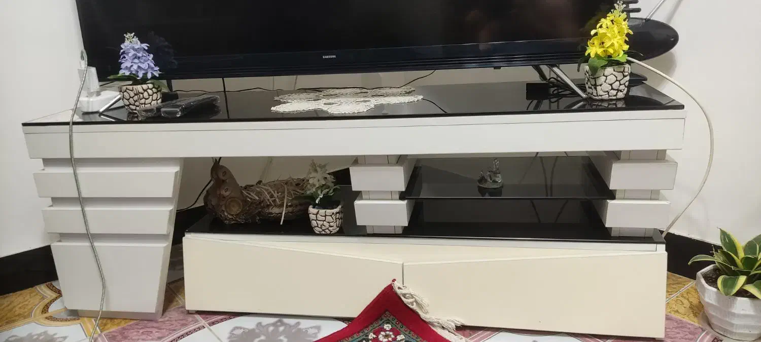 میز تلوزیون دوتیکه  چوب هایگلاس|میز تلویزیون|رشت, حومه رشت|دیوار