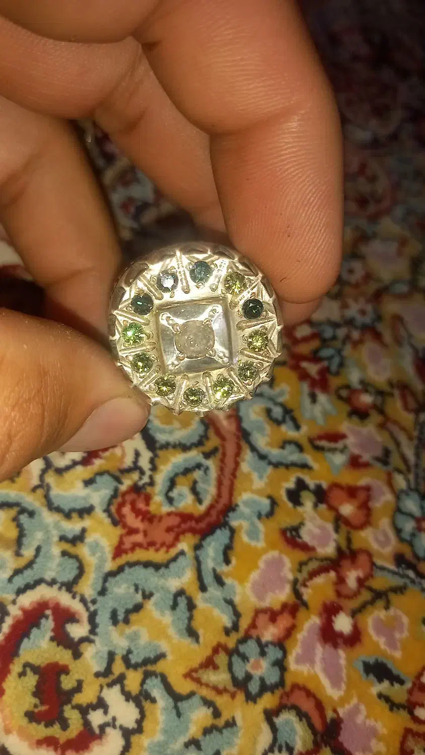 انگشتر الماس زمرد فیروزه یاقوت لعل گارنت|جواهرات|کرمان, |دیوار