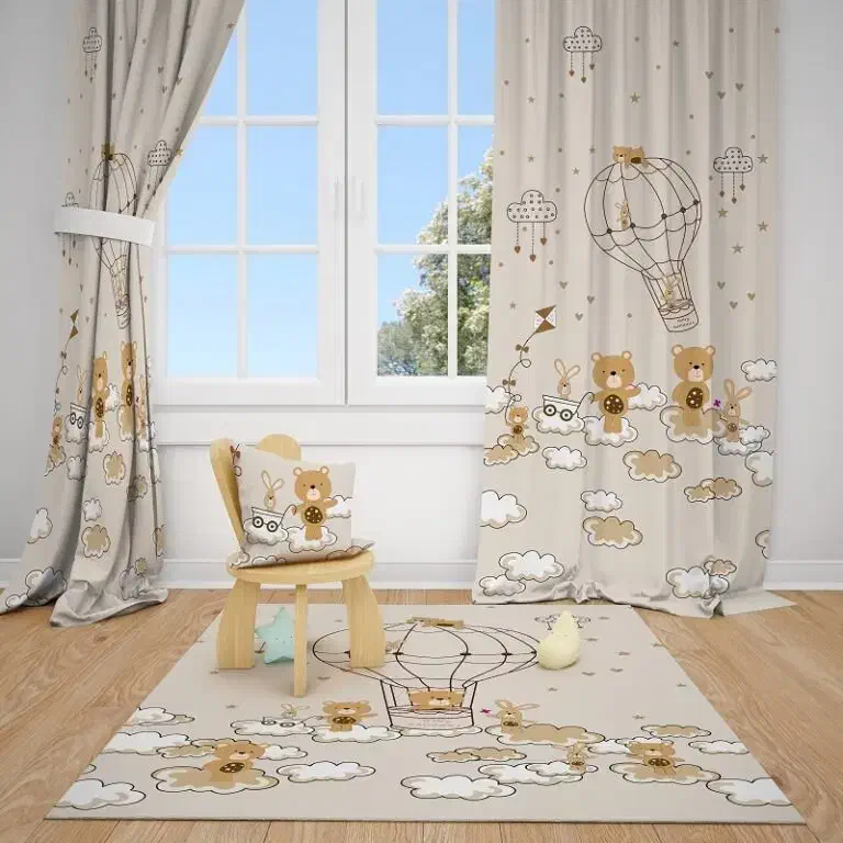 پرده اتاق کودک چاپی|پرده، رانر، رومیزی|مشهد, فاطمیه|دیوار