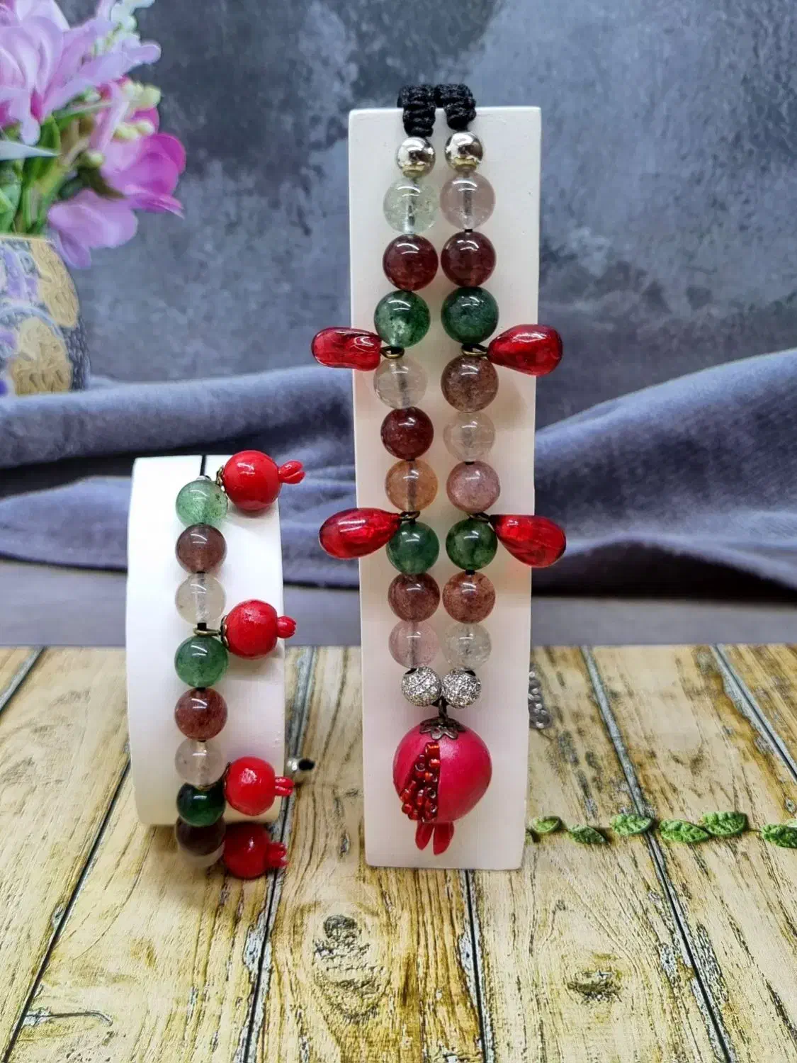 ست دستبند و گردنبند مادر(سنگ کوارتز هندوانه)طبیعی|جواهرات|تهران, گلستان (شهرک راه آهن)|دیوار