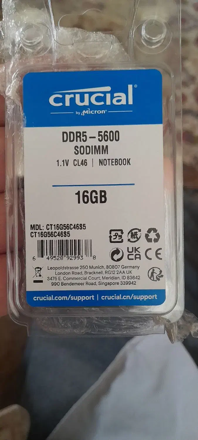 رم لپ‌تاپ DDR5 5600 ظرفیت 16GB در حد نو|قطعات و لوازم جانبی رایانه|مریوان, |دیوار