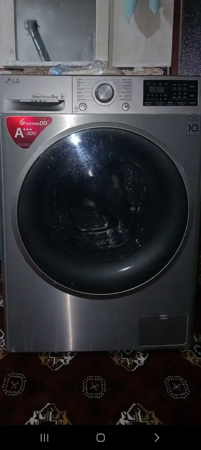 لباسشویی درحدخشک اصل الجی ۸کیلو|ماشین لباسشویی و خشک‌کن لباس|سنگدوین, |دیوار