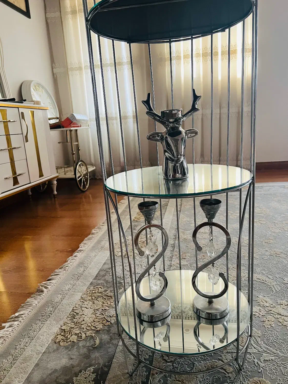 استند استیل با دکوری|بوفه، ویترین، کنسول|بوشهر, |دیوار