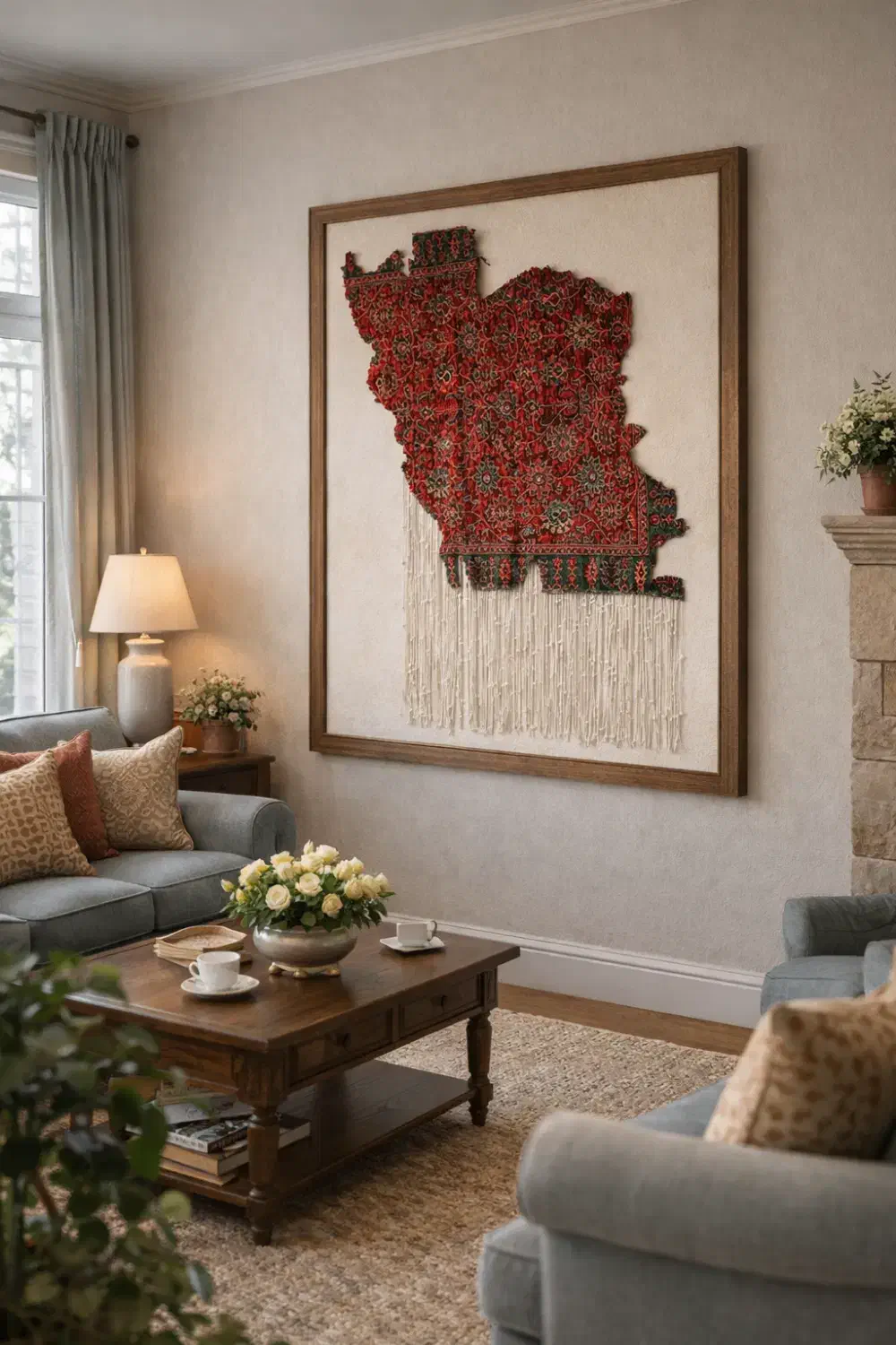 تابلوفرش دستبافت نقشه ایران|تابلو فرش|تهران, پاسداران|دیوار