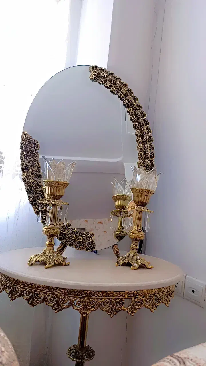 آینه وشمعدان آلیاژ|بوفه، ویترین، کنسول|سنندج, |دیوار