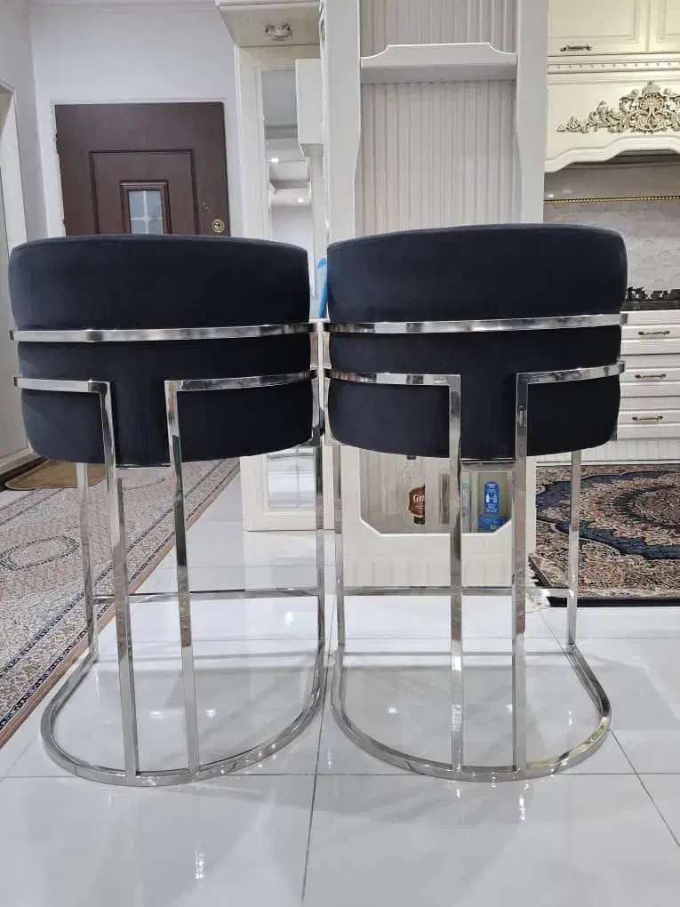 صندلی کانتر  تمام استیل پارچه ترک در حد نو|میز و صندلی غذاخوری|گلستان (تهران), |دیوار