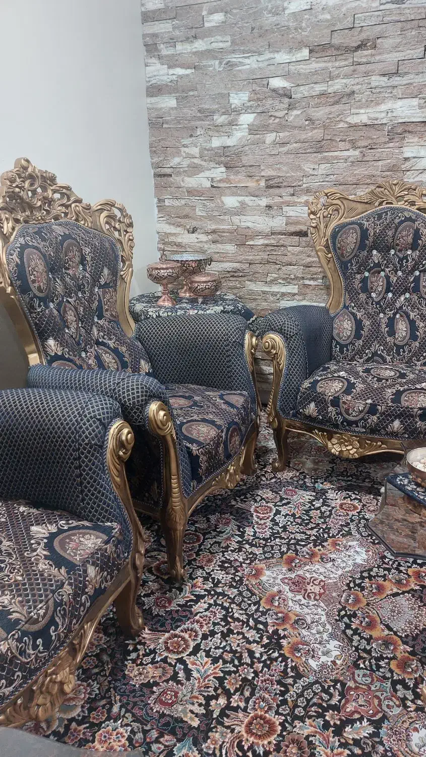 مبلمان کلاسیک ست ۷نفره با نهار خوری ۶نفره|مبلمان خانگی و میز عسلی|اهواز, گلستان|دیوار