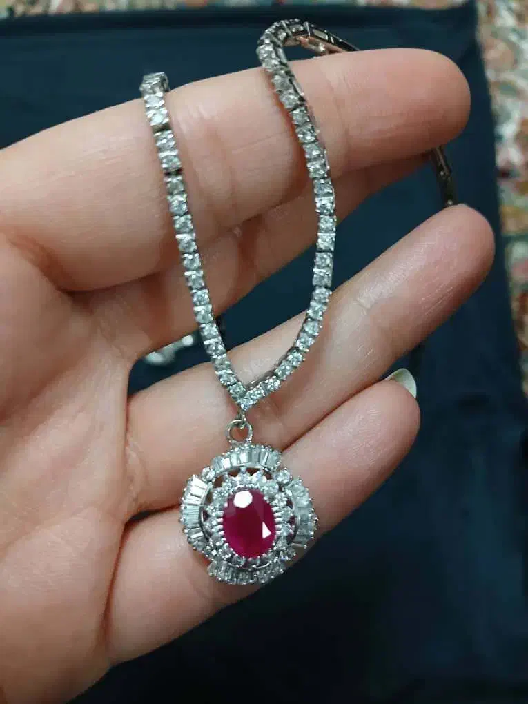 نیم ست نقره و یاقوت|جواهرات|تهران, سید خندان (جلفا)|دیوار